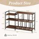 Faesun 50 Inch Large Record Player Stand with vinyl Storage, Walnut