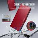 SUANPOT Compatible with iPhone 17 Pro 6.3" Wallet case with RFID Blocking Credit Card Holder,Flip Book PU Leather Protective Cover Men Women for Apple 17 Pro Phone case Red Color