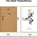 Yaetm 16x24 Picture Frames, Natural Solid Oak Wood Frame 16 x 24 inch, Ideal for Wall Gallery and Poster, Wall Mount (4 Pack, Oak)