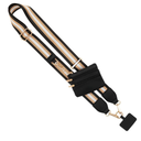 Save the Girls Clip & Go Bold Phone Strap (Stripe Black/Gold/White - Black Pouch) – Crossbody Phone Strap Chain with Zipper Wallet Pouch – Phone Lanyard with Zippered Pouch