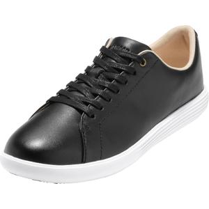 Cole Haan Women's Grand Crosscourt Leather Sneakers (7, Black Leather/White)
