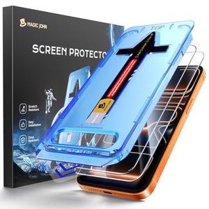 MAGIC JOHN 2 Pack for iPhone 17 Pro Max 6.9 inch Tempered Glass Screen Protector, Auto Dust-Elimination, Bubble Free, HD Clear, Easy Installation