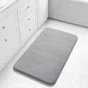 Yimobra Large Bath Mat 36"x24", Super Soft Quick Dry Memory Foam Bathroom Rug, Water Absorbent, Non Slip Backing Machine Washable for Tub Shower, Thick Comfort Support, Gray (Grey)