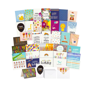 Best Paper Greetings 144 Pack Birthday Cards Bulk with Envelopes, 36 Colorful Designs for Adults and Kids, 10x15 cm