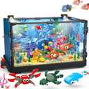 Jorumo Fish Tank Building Block, Lighting Aquarium Building Sets for Adults and Kids Including Ocean Jellyfish, Dolphin, Turtle, Crab, Animal Building Toys for Boys Age 12+, 725pcs