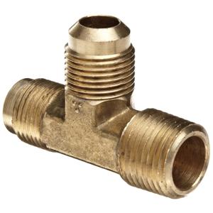 Anderson Metals - 04051-0808 Brass Tube Fitting, Tee, 1/2" Flare x 1/2" Flare x 1/2" Male Pipe