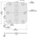 Haidms 8 Pack Matte Black Door Hinges No Squeak 3.5 Inch Interior Door Hinges Rounded with 5/8" Radius Corner Removable Pin
