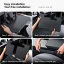 YONZEE 2-in-1 Car Steering Wheel Desk Tray & Car Seat Gap Filler Organizer – Foldable Carbon Fiber Look Table for Laptop, Eating Food, Writing – for Standard Round Steering Wheels