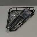 2 Tier Floor Standing Corner Shower Caddy Organizer Shelf with Hooks, Bathroom Shelves Stand Rack, Matt Black