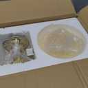 Bofea-Gold Semi Flush Mount Ceiling Light,Brass Light Fixture,Vintage Milk Yellow Glass Flush Mount Ceiling Lights,Hallway Light Fixtures,Mid Century Chandelier for Foyer Bedroom Bathroom