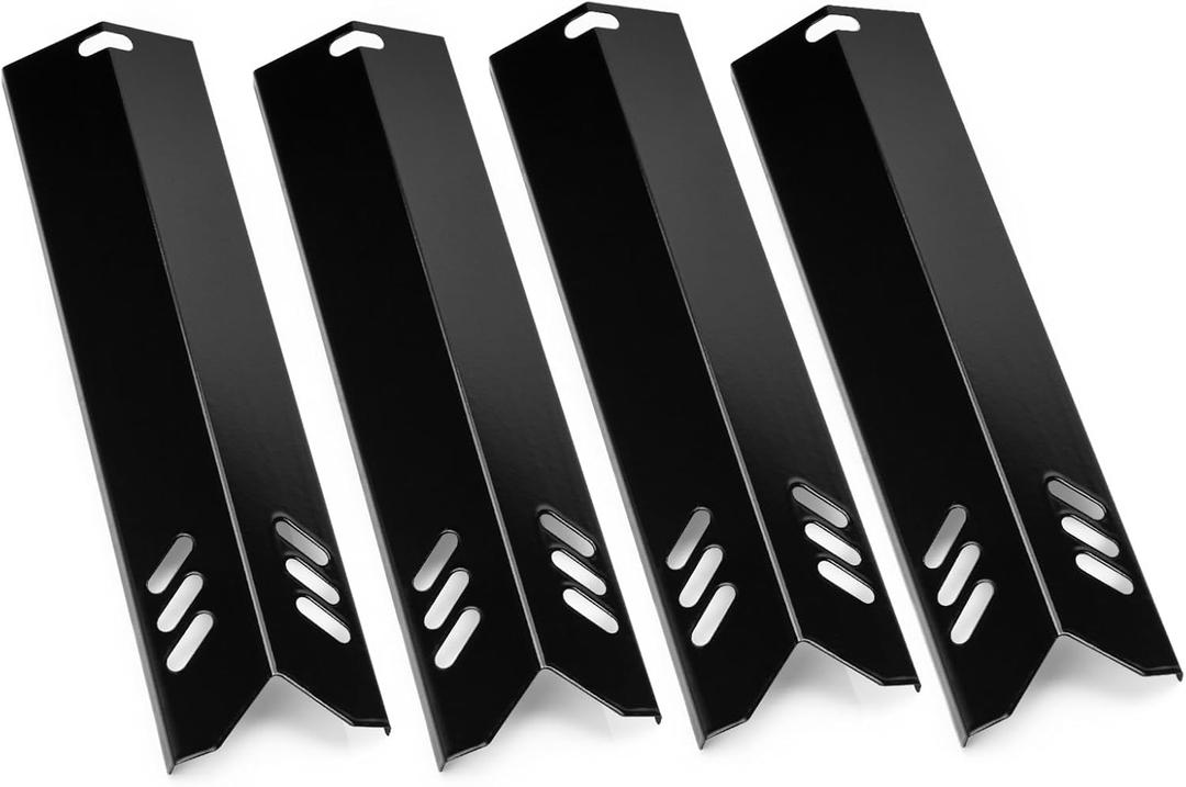 15 Inch Porcelain Grill Heat Shields Replacment for Dyna-Glo DGF510SBP, DGF493BNP, 4 Pack Barbeque Grill Heat Plates for Backyard Grill Replacement Parts BY15-101-001-02, BY13-101-001-13, GBC1460W