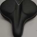 Oversized Bike Seat, Wide Bicycle Seat for Women Men Comfort, Universal Waterproof Bike Saddle Replacement with Safety Reflective Strip for Peloton, Exercise Bikes, Cruiser, City Bikes (Black/White)