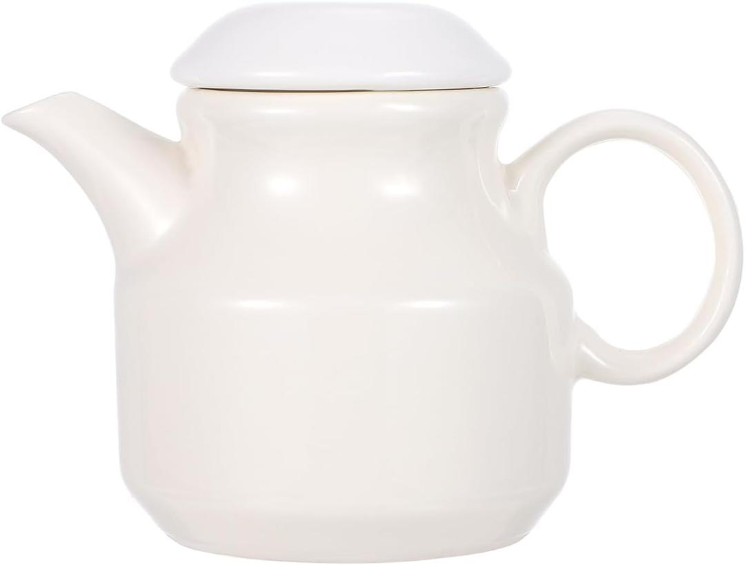 Yardwe Ceramic Sauce Cup with Lid and Handle Kitchen Pour Gravy Container for Salad Dressing Vinegar Condiments Milk Serving 5.51 X 4.13 X 3.54 in