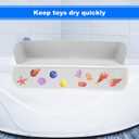 Bathtub Splash Guard, Kids Bathtub Splash Guard with 4 Mesh Pockets and 8 Suction Cups, Silicone Kids Bathtub Shelf Attach to Bath Tub, Baby Bath Toy Storage and Organizer, Bathtub Splash Guard (grey)