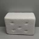 Foot Stool Ottoman, Small Sofa Foot Rest with Plastic Legs, Rectangle Shoe Bench for Adult, Faux Teddy Fur,Cream White UASND52W