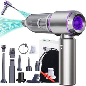 Airified Pro Car Vacuum, 3 in 1 New Pro V2 Portable 29000 Pa Suction Air Blower/Car Vacuum, Rechargeable High Power Cordless Vacuum Cleaner for Home, Long Lasting Battery Mini Vacuum Cleaner