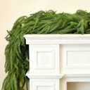 9FT Real Touch Norfolk Pine Christmas Garland with Lights Winter Artificial Faux Greenery Garland for Table Mantle Stairs Fireplace Wall Decor Outdoor Indoor Home Decorations (Battery Not Included)