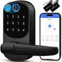 Keypad Door Lock with Handle, VOLIBeL Keyless Entry Door Locks, Smart Fingerprint Smart Knob for Front, Electronic Digital Deadbolt, Smart Locks with App & Security Deadlocking