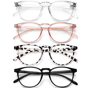 BOSSWIN Blue Light Blocking Glasses for Women/Men - 4-Pack Computer Reading/Gaming/TV/Phone Glasses, Anti-Glare