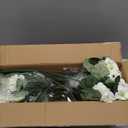 8 Pcs 17" Artificial Geranium Flowers for Outdoors, Fake Silk Flowers UV Resistant Realistic Faux Geranium Plants for Front Porch Door Garden Yard Window Planters Outside Home Decor, White