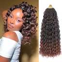 18 Inch Ocean Wave Crochet Hair Curly Deep Wave Crochet Hair for Black Women 9 Packs Short Braiding Hair Pre Looped Synthetic Hair Extensions (T30)