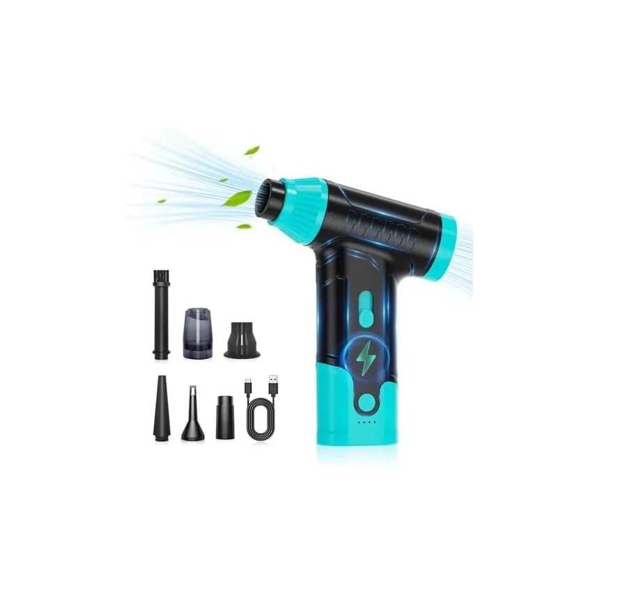 Compressed Air Duster Keyboard Cleaner - Electric Air Blower Cleaning Kit 150,000 RPM Mini Blower Spray to Dust Off Car, PC, Keyboard, Vacuum (Green)