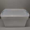 HOMZ 2-Pack Latching Lid, Large Clear Plastic Storage Bins with Lids, 64 Quart, Gray Latch