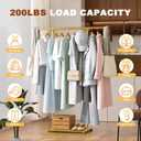 Gold Clothing Rack for Boutique, Gold Garment Rack, Double Pole Supported Stable Metal Retail Clothes Stand, Freestanding Clothes hanging Rack in Bedroom and Laundry Room