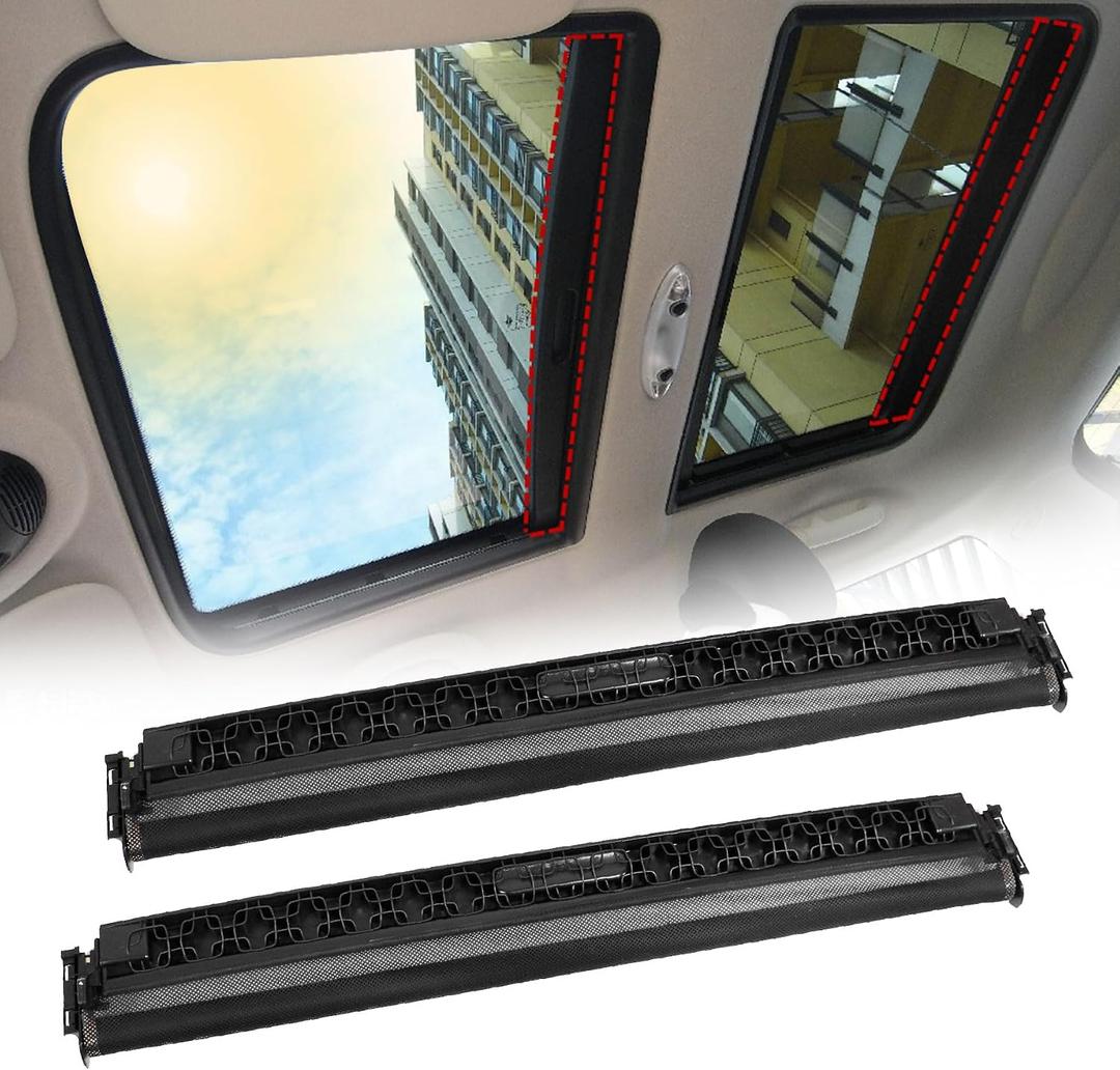 XQSMWF 2Pcs Front & Rear Sunroof Sunshade Cover 54102757016, 54102755849 Fits Mini Cooper R55 R56 2006-2015 Black Panoramic Sunroof Shade Car Sunroof Shade Cover Assembly Roller Blinds