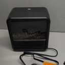 Small Fireplace heater for Indoor use with Realistic 3D Flame, Space Heater with Thermostat, 1500W/750W PTC Ceramic Heating, Tip-Over Safety Switch, Black