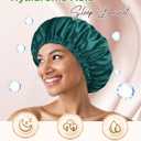 10 x BONNET QUEEN Silk Bonnet for Sleeping Hyaluronic Acid Satin Bonnet, Double Layer Hair Wrap for Curly Hair Women Sleep Cap (Green & Sage)