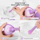 Docolor Makeup Brushes Cleaner Set Solid Soap Cleanser with Color Removal Sponge, Makeup Brush Cleaner Mat Brushes Shampoo for Cleaning Makeup Sponges, Brushes & Applicators Vegan (coconut oil) (2 PCS)