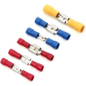 80 Pcs Electrical Cable Connectors Assorted, Insulated Wire Cable Crimp U-Type Fork Spade Butt Ring Connector Assortment Kit, Male/Female Wire Cable Crimp Terminals