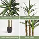Waoops Artificial Tree 4.7Ft Faux Agave Plant with 3 Heads in Plastic Pot Fake Tree for Home Decor Indoor or Outdoor Office Decoration Housewarming Gift(4.7 Feet-1 Pack)