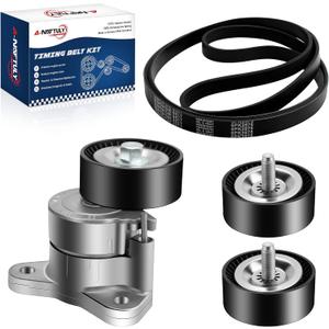Engine Serpentine Belt Drive Kit Compatible with 2009-2017 for Dodge Journey, 2008-2014 Avenger, Caliber, 2008-2017 Jeep Patriot, Compass, 2011-2014 Chrysler 200, 2007-2010 Sebring, 1.8L 2.0L 2.4L
