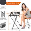 Garden 4 you Folding TV Tray Table,TV Dinner Table with Sturdy MDF Top,Eating Trays for Living Room with No Assembly Required, 15 x 18.9 x 26 in(Black,1PC)