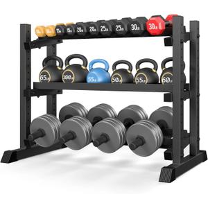 Jusgym Dumbbell Rack Stand Only, 3 Tier Adjustable Height & Angle 1200LBS