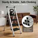 Step Ladder 4 Step Folding, Stainless Steel 4 Step Stool for Adults
