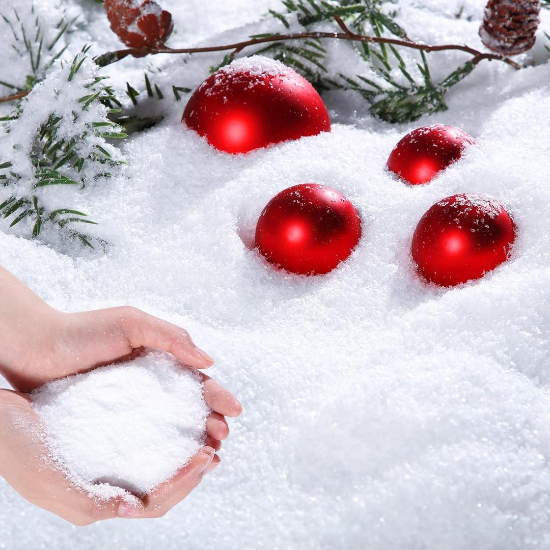 Kasyat 21.2oz / 600g Christmas Twinkles Fake Snow Decoration Craft Artificial Flake Fake Snow Powder Filler for Christmas Party Decoration Supplies White