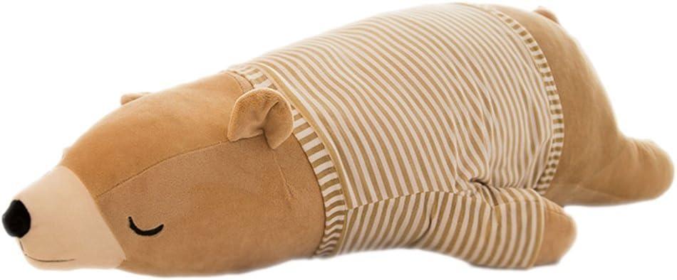 MMTTAO Stuffed Polar Bear Animal Plush Toy 20 Inch Large Brown Sleeping Bear Animal Stuff Soft Plushies Cute Dolls Collection Huggable Pillow Cushion Birthday Gift for Kids Child Boys Girls, 20Inches