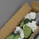2 Pcs 3 Ft Artificial Hydrangea Trees Potted, UV Resistant Faux Silk Hydrangea Plant in Pot for Indoor Outdoor Decoration, Hydrangea Topiary for Garden Office Home Porch Patio Decor (2, White)