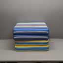 downluxe Outdoor Chair Cushions Set of 4 for Patio Furniture, Water-Resistant Square Corner Patio Chair Cushions with Ties, High Density Foam Outdoor Seat Cushion, 18.5" X 16" X 3", Blue Stripes