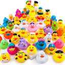 100PCS Rubber Ducks, Random Assortment Ducks Bulk, 2 Inch Mini Rubber Duckies for Toddler Bath Toys, Kids Bath Pool Toys Birthday Gifts Party Favors