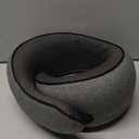 Travel Neck Pillow with 100% Pure Memory Foam, G-Shape, Includes Eye Mask & Ear Plugs, Ergonomic Design for Airplane, Car & Office, etc, Beige Gray