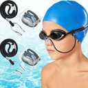 2 Set Swimming Nose Clips, Nose Plugs for Swimming with Cord and Organizer, Waterproof Silicone Swim Nose Plugs for Kids (Age 7+) and Adults, Nose Clamp Swimming Nose Clip with Strap