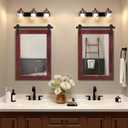 COGOOD Farmhouse Barn Door Mirror - 25 x 38 Rustic Bathroom Mirror for Living Room, Entryway, Vanity Wall Decor (Espresso)