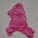 SMALLLEE_LUCKY_STORE Pet Clothes for Small Dog Cat Soft Velvet Crown Jumpsuit Coat Hooide Pajamas Tracksuit Pink S (S (Neck: 9", Girth: 15", Back: 9"))