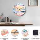 24in Glass Wall Clocks for Living Room Decor, Decorative Wall Clocks Battery Operated, Silent Kitchen Clocks, wall Clock for Bedroom, Bathroom