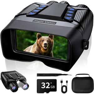 Infrared Night Vision Goggles, 4K 8X Digital Zoom Night Vision Binoculars for Adults, Nightvision Goggles with Camera and 5000mAh Charging Batteries, HD Nvg Goggles 5 Inch Screen