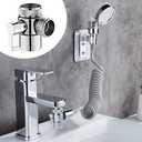 G1/2 Shower Diverter Valve 3 Way Kitchen Tap Diverter,3 Way T-Adapter Shower Head Diverter Valve for Bath Mixer Tap,Shower Attachment,Universal Sink M22 M24 Adapter Zinc Alloy(COLOR:Silver)